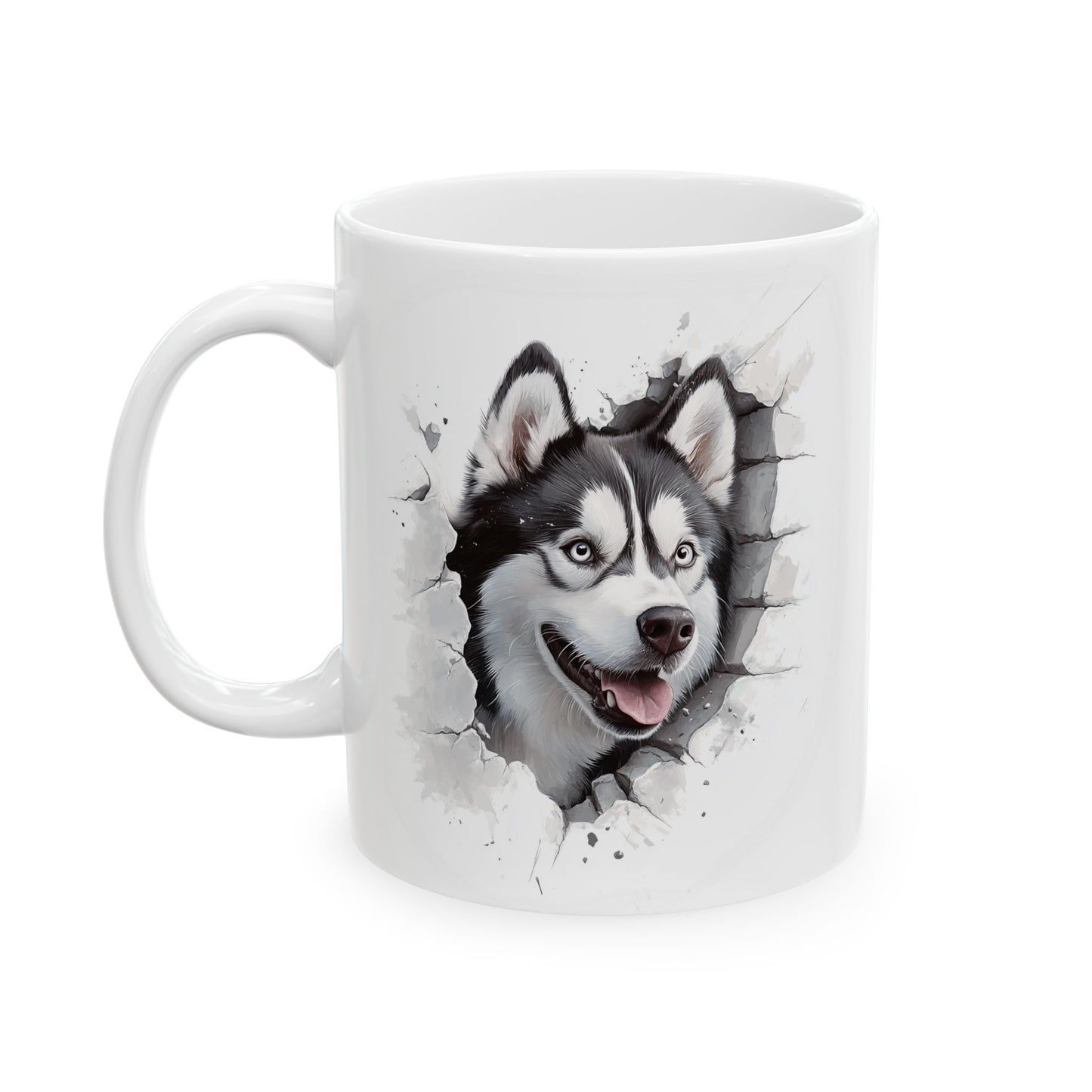 Cute Siberian Husky Portrait Coffee Cup (11oz & 15oz)