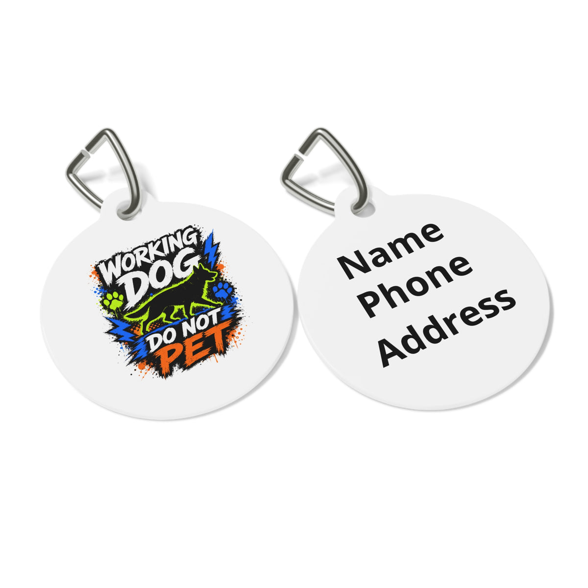 Working Dog Do Not Pet Personalized Pet Tag — Custom Dog ID Tag