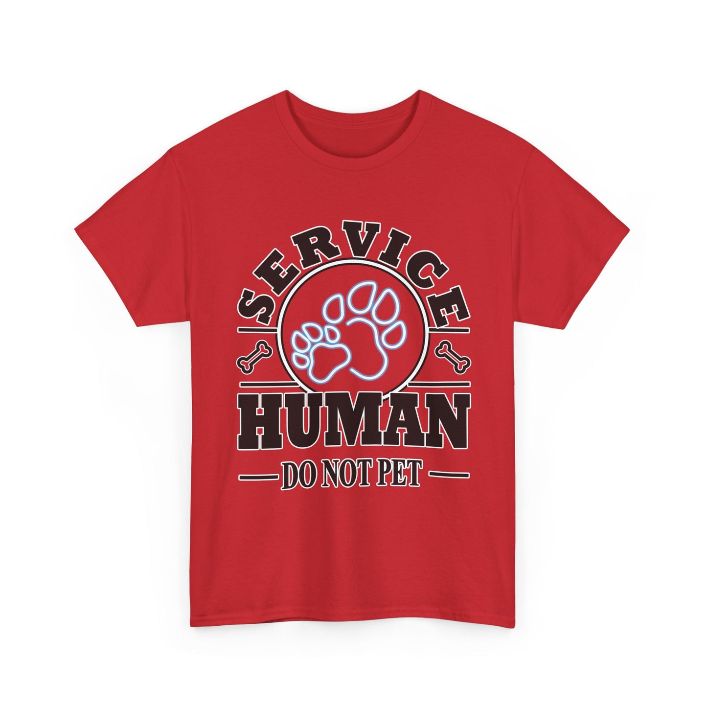 Service Dog Handler Tee – “Service Human Do Not Pet” Paw Print T-Shirt