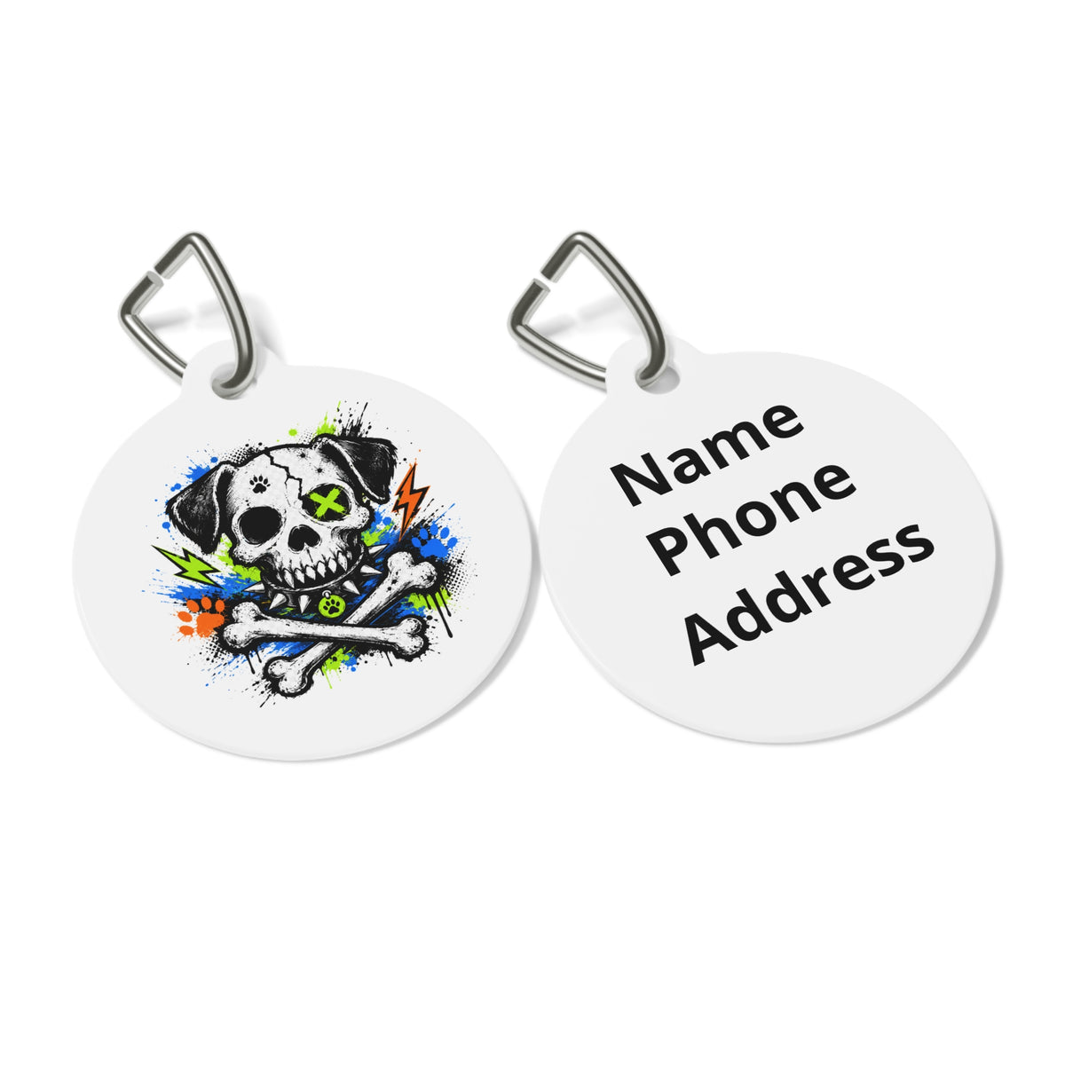 Skull & Bones Personalized Pet Tag — Funny Dog ID Tag