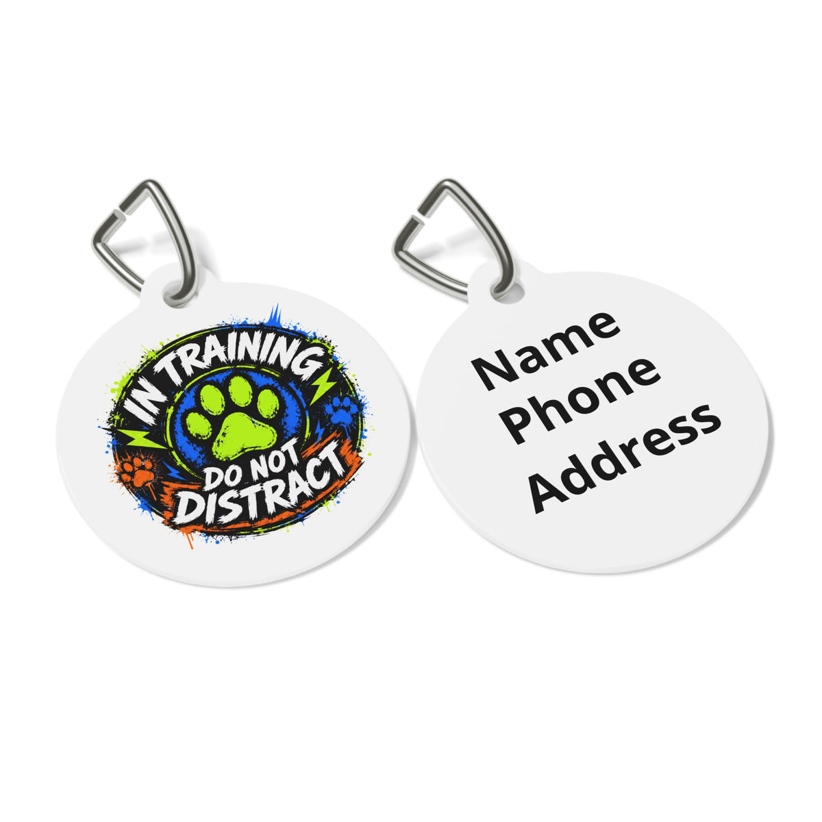 In Training Do Not Distract Personalized Pet Tag — Custom Dog ID Tag