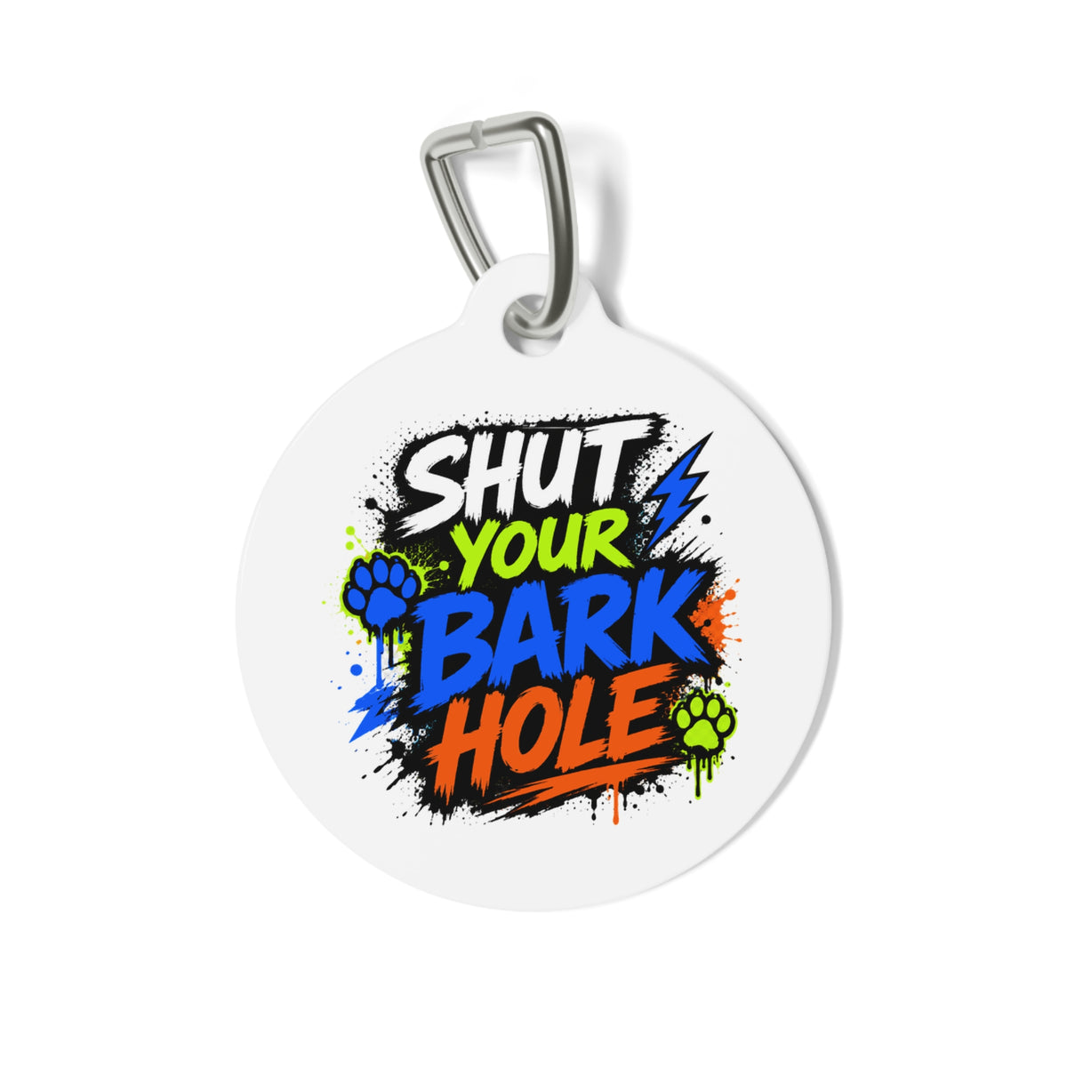 Pet Tag — "Shut Your Bark Hole" Funny Dog ID Tag (Personalizable)
