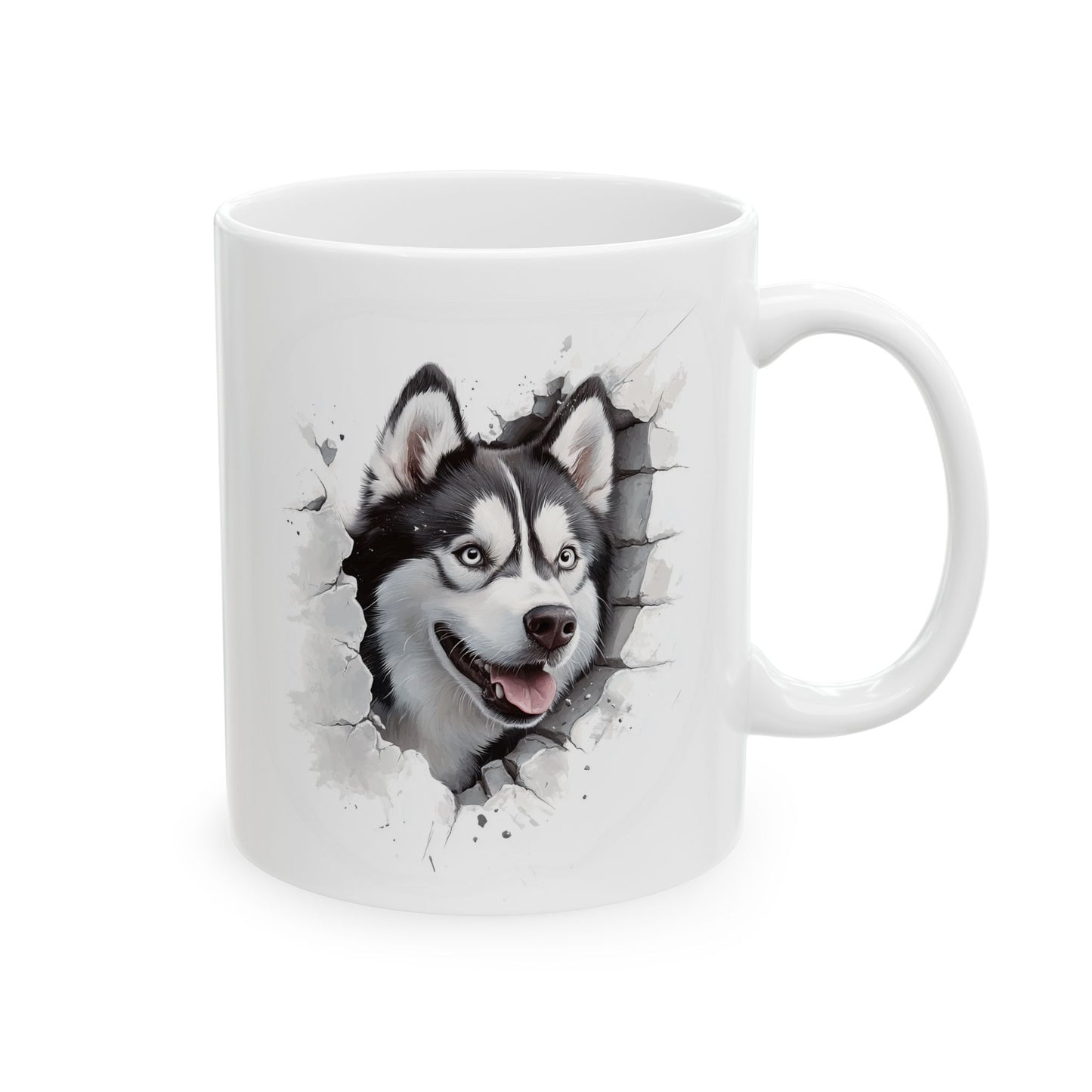 Cute Siberian Husky Portrait Coffee Cup (11oz & 15oz)