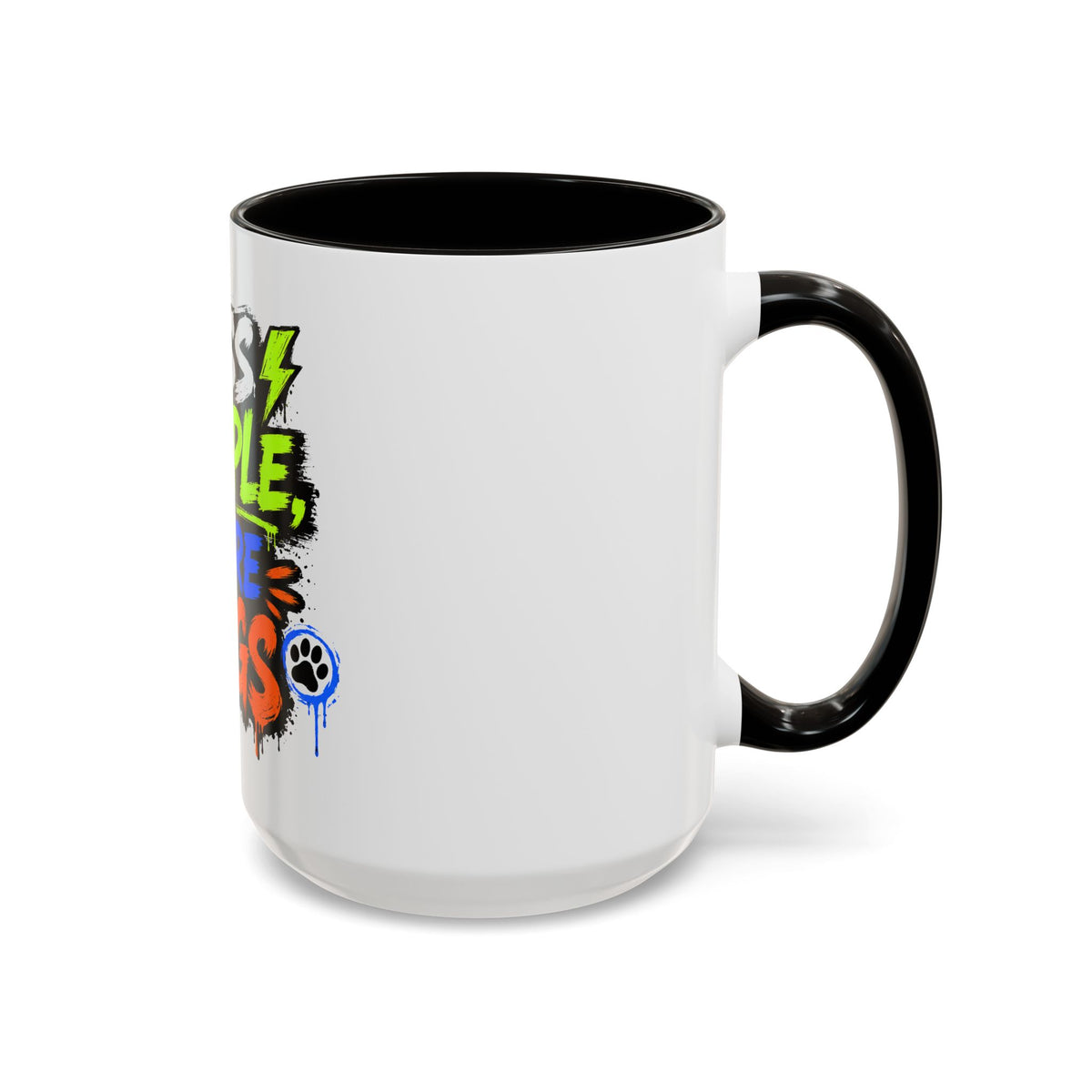 Less People More Dogs Coffee Mug — Bold Graffiti Dog Lover Gift (11oz, 15oz)