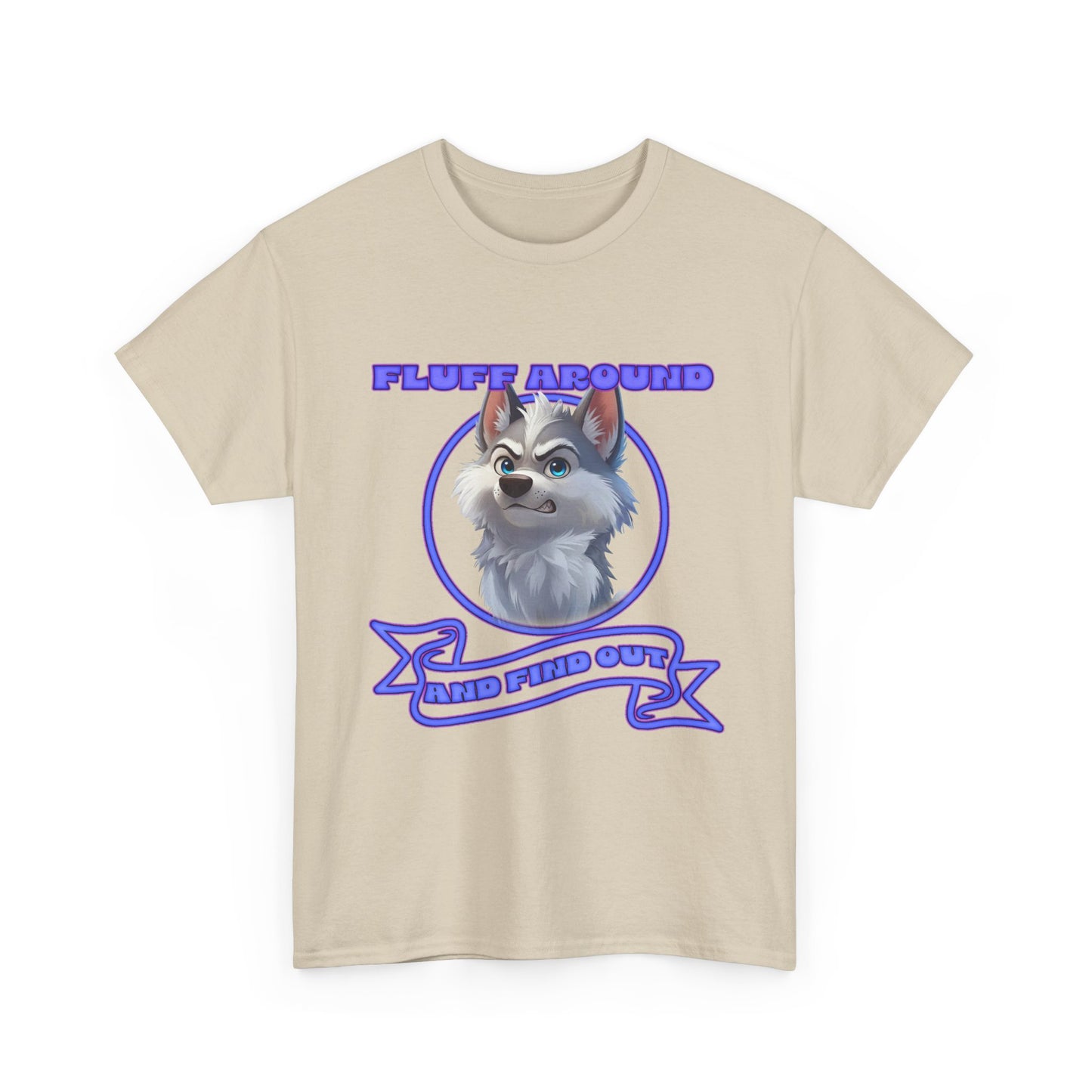 Husky Pup Graphic Tee — "Fluff Around