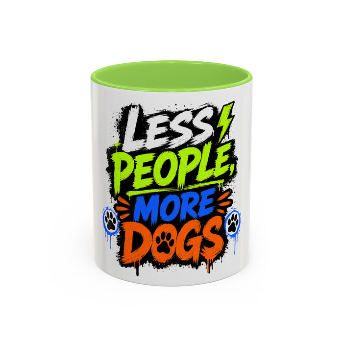Less People More Dogs Coffee Mug — Bold Graffiti Dog Lover Gift (11oz, 15oz)