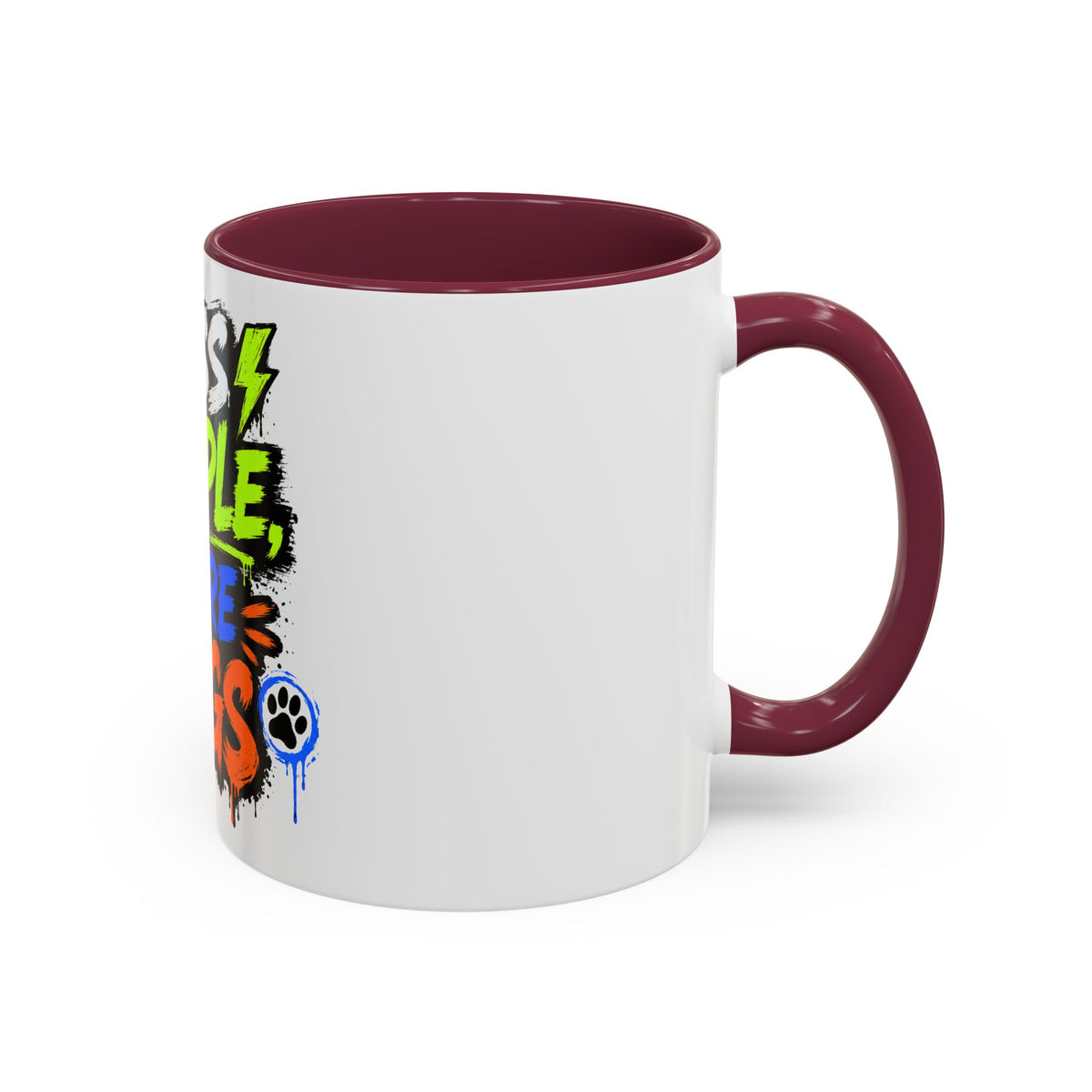 Less People More Dogs Coffee Mug — Bold Graffiti Dog Lover Gift (11oz, 15oz)