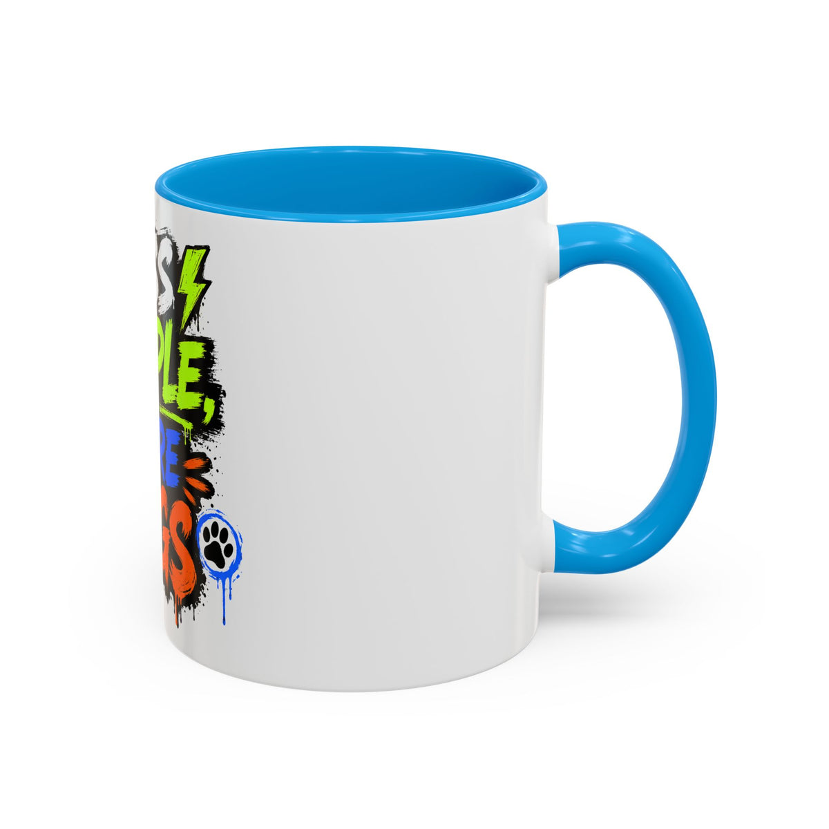 Less People More Dogs Coffee Mug — Bold Graffiti Dog Lover Gift (11oz, 15oz)