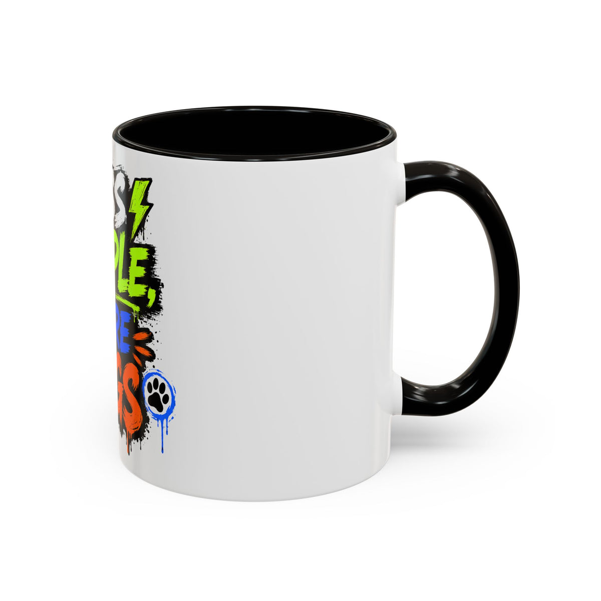 Less People More Dogs Coffee Mug — Bold Graffiti Dog Lover Gift (11oz, 15oz)