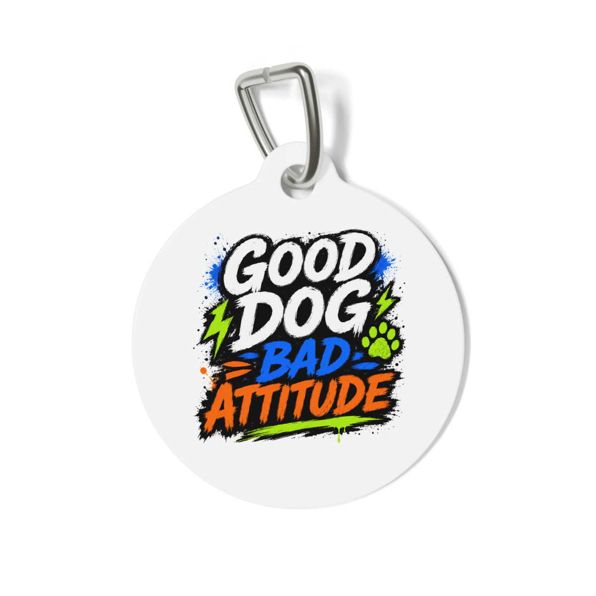 Good Dog Bad Attitude Personalized Pet Tag — Funny Dog ID Tag
