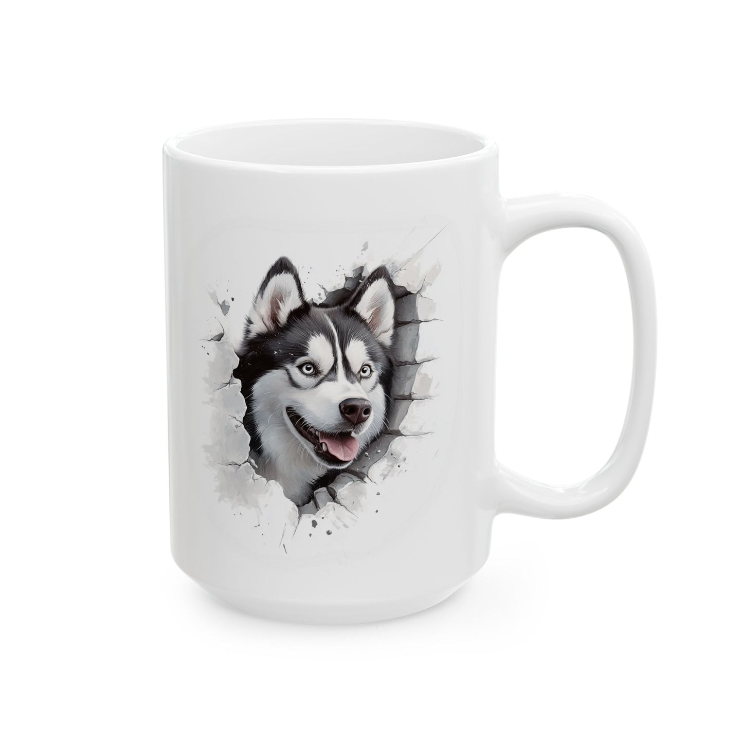 Cute Siberian Husky Portrait Coffee Cup (11oz & 15oz)