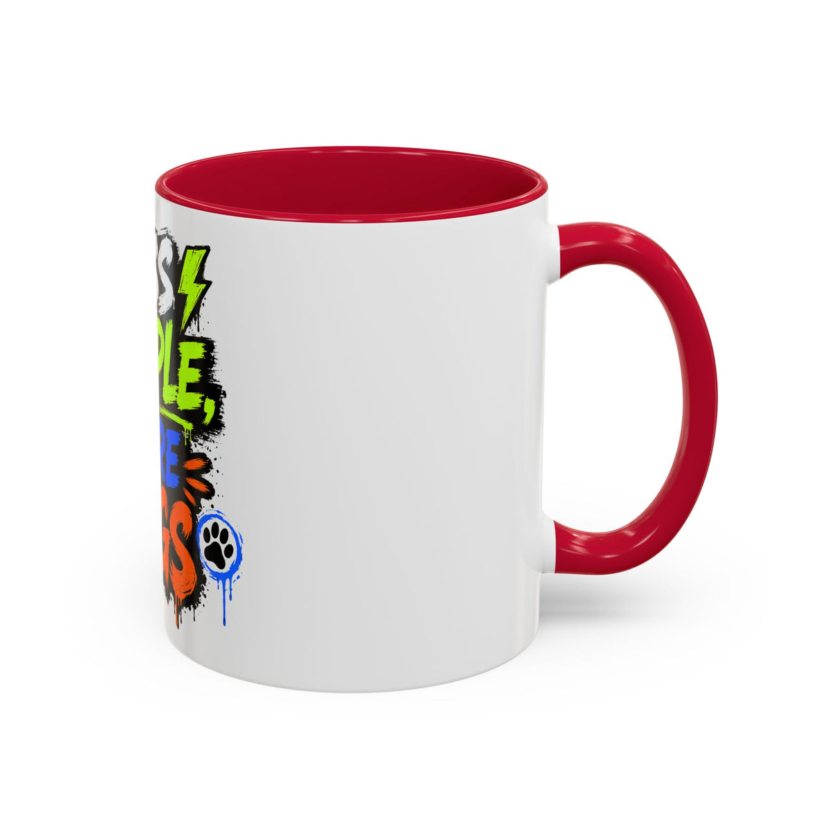 Less People More Dogs Coffee Mug — Bold Graffiti Dog Lover Gift (11oz, 15oz)