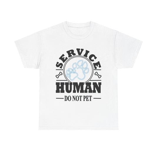 Service Dog Handler Tee – “Service Human Do Not Pet” Paw Print T-Shirt