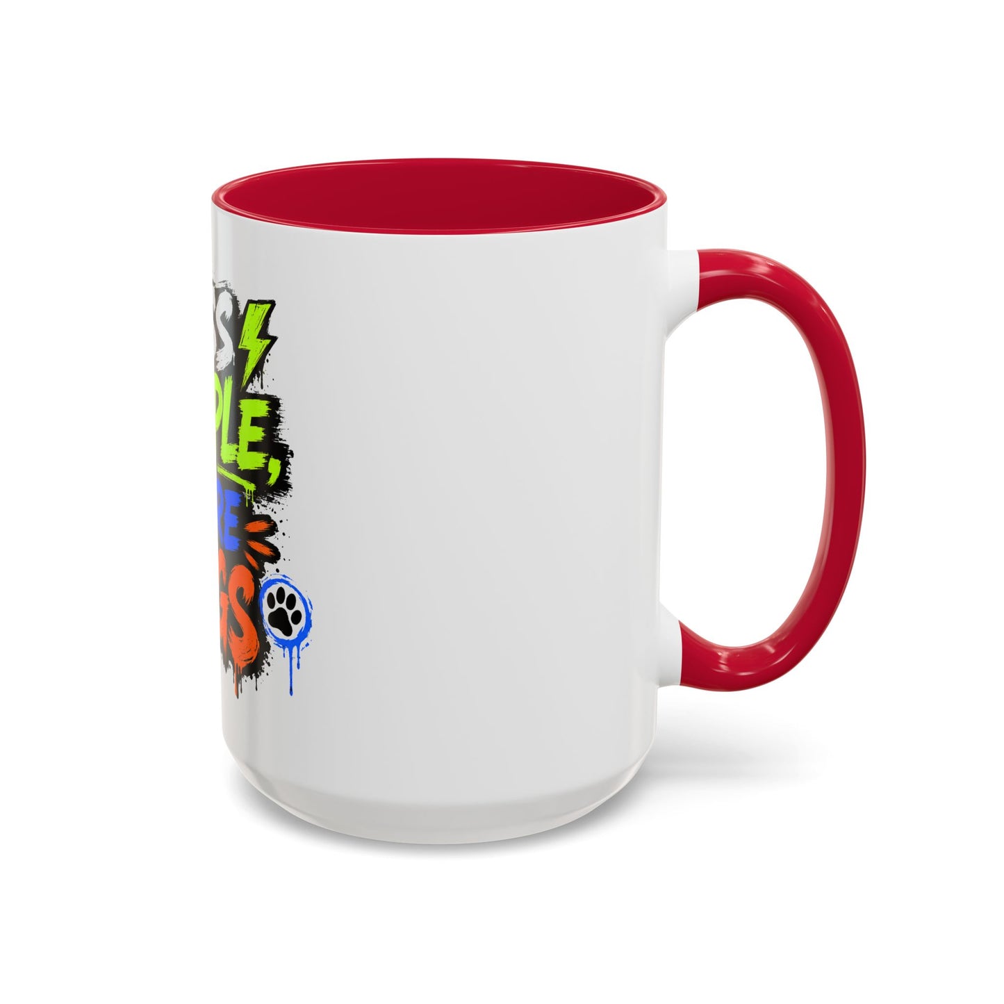 Less People More Dogs Coffee Mug — Bold Graffiti Dog Lover Gift (11oz, 15oz)