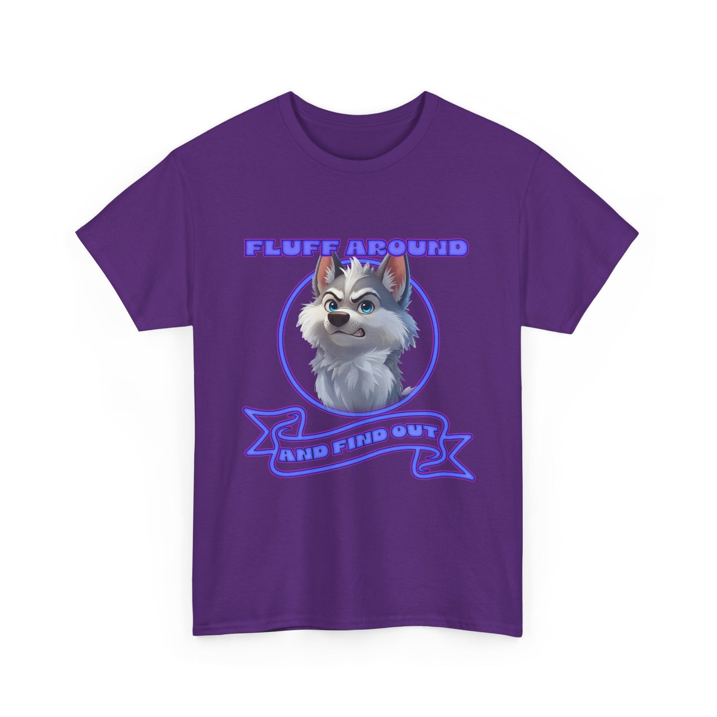 Husky Pup Graphic Tee — "Fluff Around