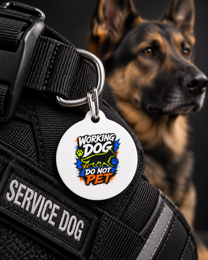 Working Dog Do Not Pet Personalized Pet Tag — Custom Dog ID Tag