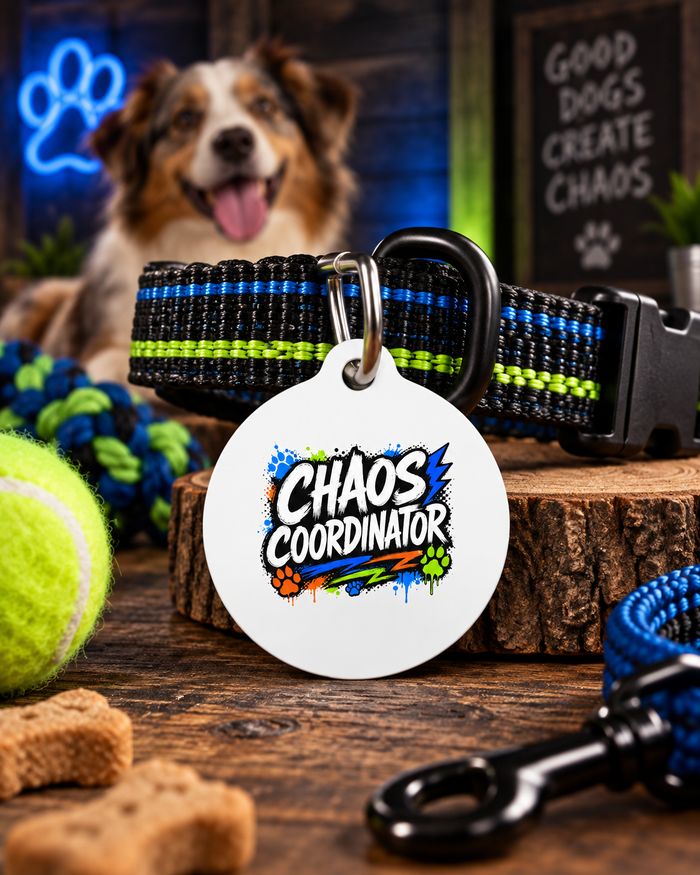 Chaos Coordinator Personalized Pet Tag — Funny Dog ID Tag